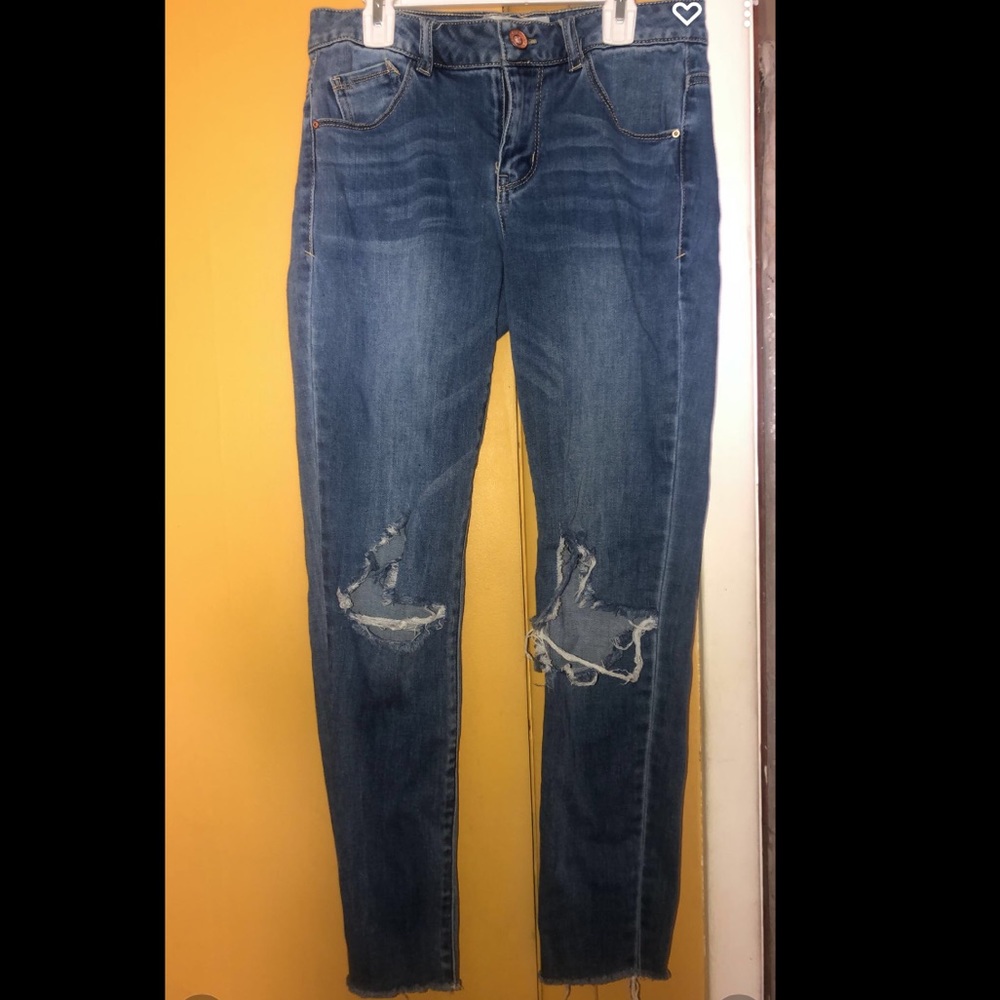 Skinny Ripped Knee Jeans